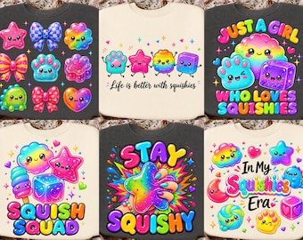 Squishies PNG-Bundle, Kawaii Squishy Shirt Designs, Niedliche Regenbogen Sublimation PNG, Kawaii Squishy PNG, Girl Squishies Era, Dumpling PNG