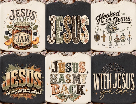 Christian Jesus PNG Bundle, Retro Faith Shirt Designs, Bible Verse Sublimation PNG, Religious PNG, Trendy Christian Shirt Design, Jesus Png