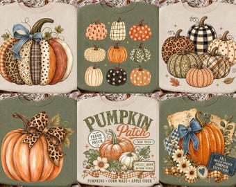 Fall Pumpkin PNG Bundle, Autumn Sublimation Designs, Coquette Bow Leopard Plaid Pumpkin Shirt, Thanksgiving Png, Pumpkin Spice png