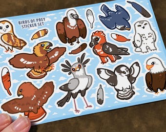 Hojas de pegatinas de aves rapaces