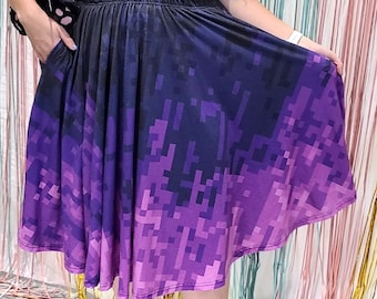 Pixel Gothic Midi Skirt with POCKETS! - Sizes XS to 6XL