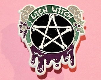 Lich Witch Enamel Pin - Witchy Occult Enamel Pin