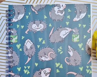 Opossum Reusable Sticker Book | 50 double-sided sheets | A5 Sticker album, Adult Stickerbook, Kids Sticker book, sticker storage