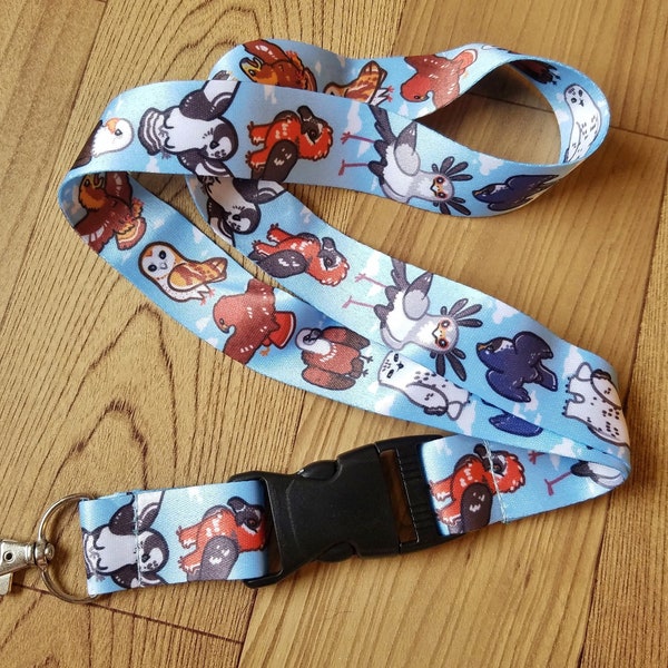 Birds of Prey Lanyard ID Badge Holder - Lobster Clasp and Clip