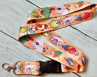 Pet Bird Lanyard ID Badge Holder - Lobster Clasp and Clip