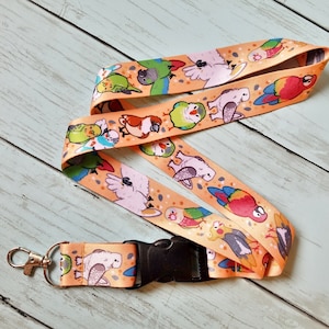 Pet Bird Lanyard ID Badge Holder - Lobster Clasp and Clip