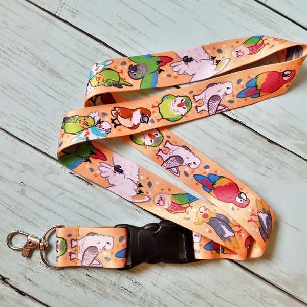 Pet Bird Lanyard ID Badge Holder - Lobster Clasp and Clip