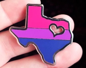 Texas Pride Enamel Pin - Bi Texas Pride Pin - LGBTQ Pride