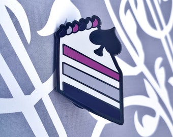 Asexual Pride Enamel Pin - Ace Cake Pin - Ace of Cakes Pin - Pastry Pride Series