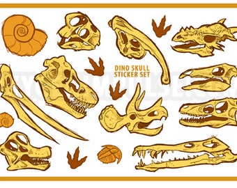 Dinosaur Skull Sticker Sheet