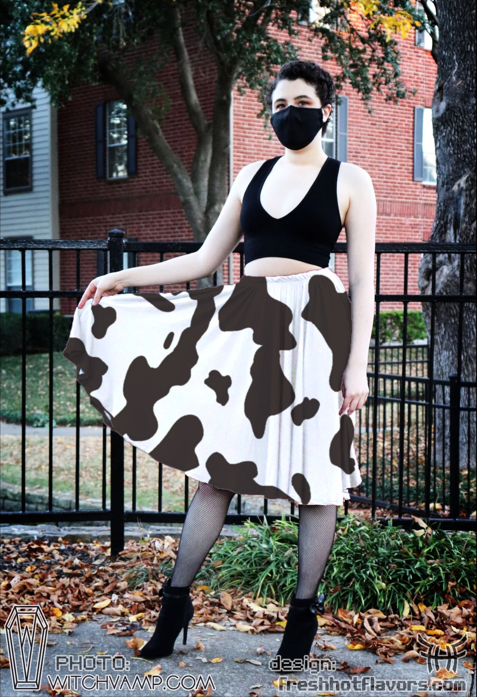 cow print skirt midi