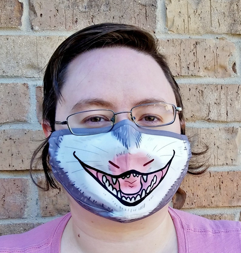 Yellin' Opossum Face Mask READY TO SHIP Two Layered - Etsy