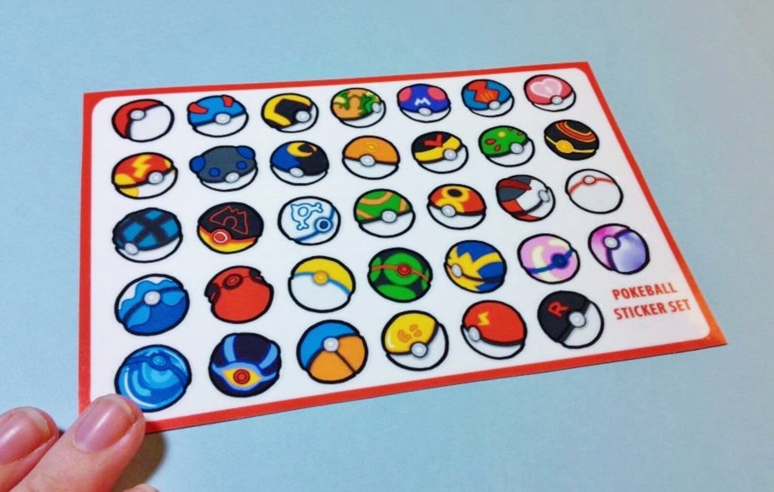 Pokeball Sticker Sheet Etsy