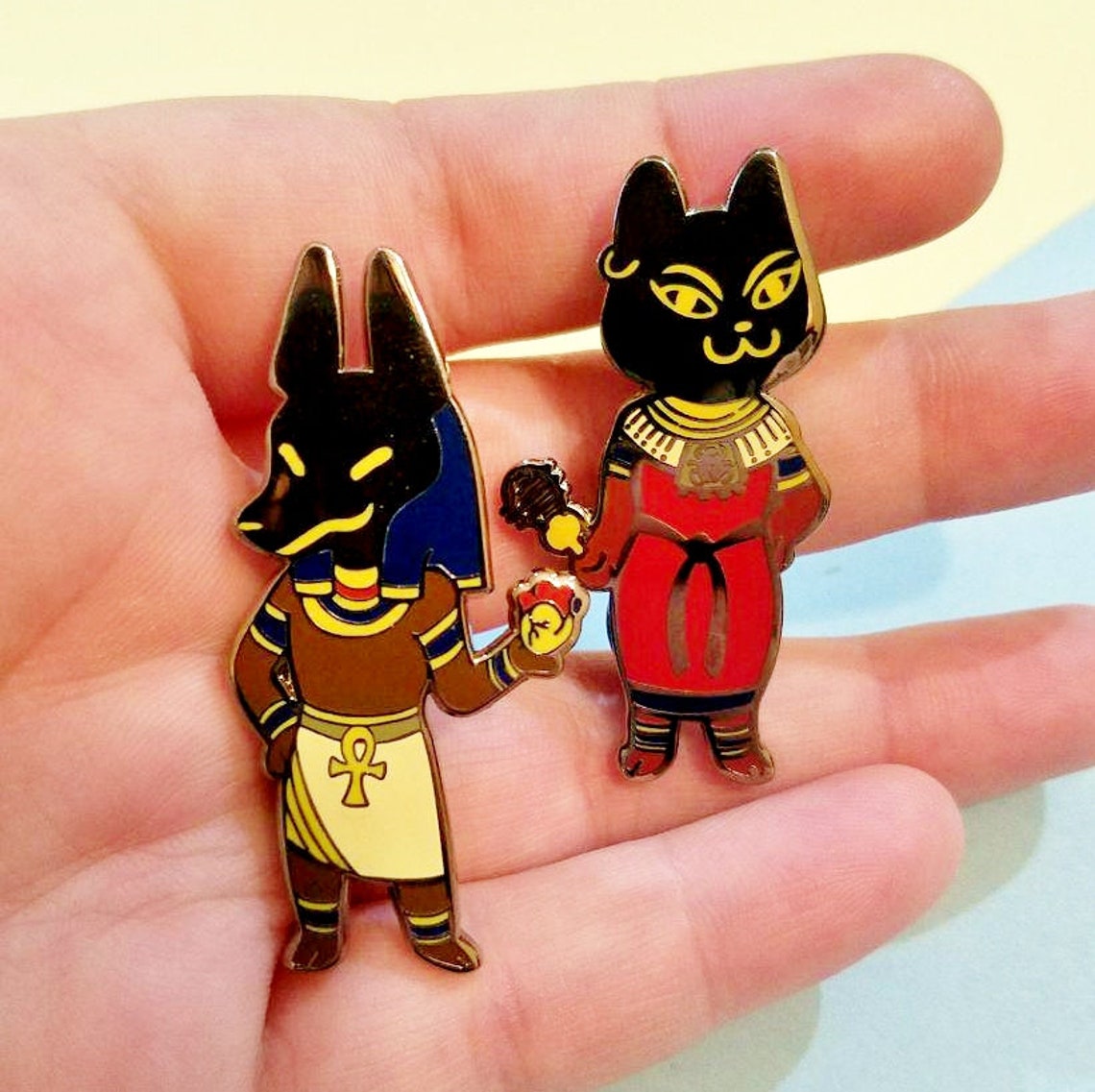 Anubis Enamel Pin Egyptian God Enamel Pin Etsy