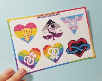 Pride Symbols Sticker Sheet - LGBT Pride Stickers - Gay Pride Stickers