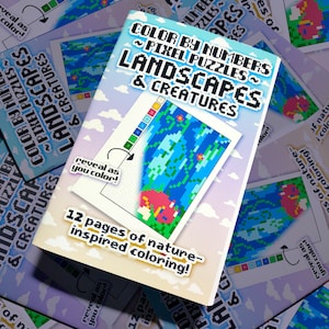 Landscapes & Creatures Pixel Puzzles - Color by Numbers Book - Mystery Mosaic