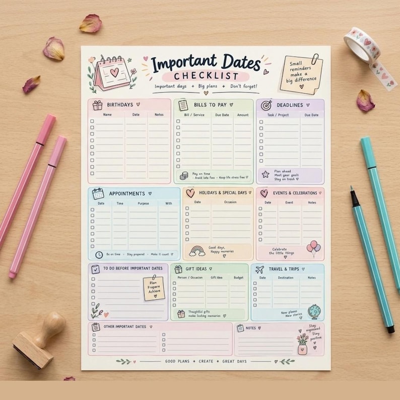 Reminder Checklist.pdf ADHD Memory Checklist Bundle, Printable Brain Dump & Reminder Sheets ...