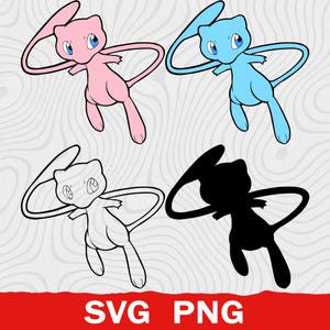 Mew Shiny Pokemon Vector, Pokemon SVG, Pokemon Png, Mew Graphic, Mew Clipart, Transparent Png, Cut File, Layered Svg