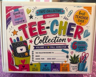 Personalized Teacher Shirt Gift Box, 6 Teacher T-Shirts, Custom Teacher Tees, Teacher Gift, Grade Subject School Staff Shirts