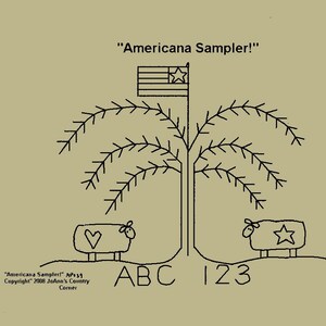 Primitivstickerei E-Muster &quot;&quot;Americana Sampler&quot;&quot;&quot;