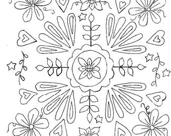 Primitive Stitchery E-Pattern "Flower Shapes and Stars!"