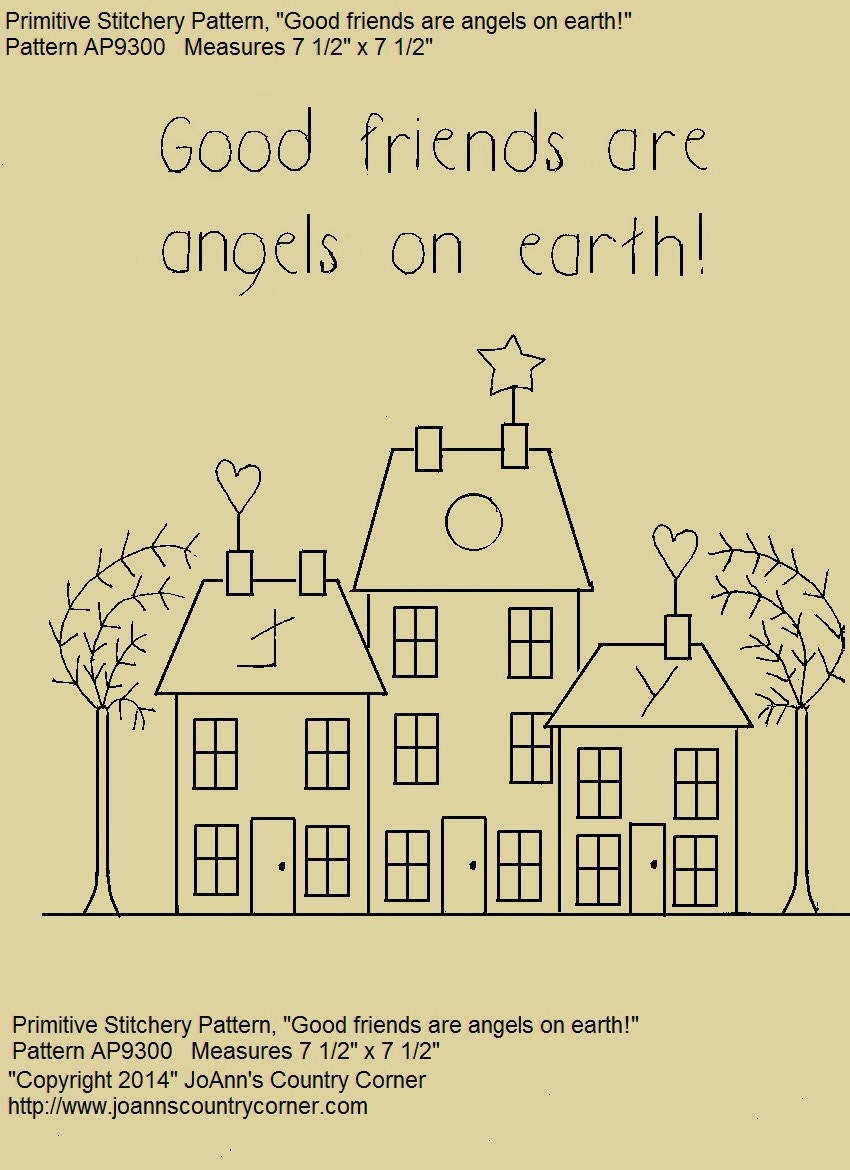 Primitive Stitchery E-pattern Good Friends Are Angels on - Etsy