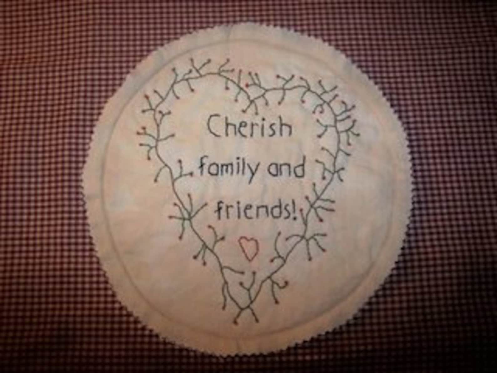 Epattern Candle Mat Heart Cherish Family and Friends. Etsy