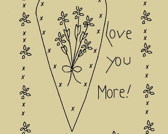 Primitive Stitchery E-Pattern Herz, liebe dich mehr!