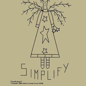 Primitive Stitchery E-Pattern &quot;Simplify Angel&quot;