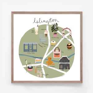 London Islington Illustrated Art Print