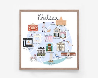 Chelsea London Map Illustrated Art Print