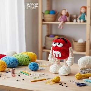 Amigurumi crochet pattern: Red candy 20 cm