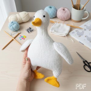 Breipatroon voor een gans van 30 cm (PDF) - Handgemaakt amigurumi speelgoed (Engels)