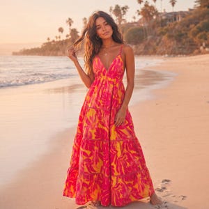 Hot Pink Tropical Dress