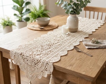 Handmade Crochet Doily Pattern, Intricate Floral Lace Table Runner, Modern  DIY Crochet Project for