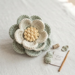 Handmade Layered Crochet Flower Pattern | DIY Botanical Applique & Decor Tutorial | Instant Download PDF