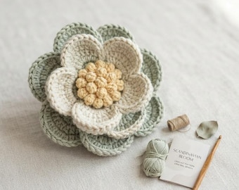 Handmade Layered Crochet Flower Pattern | DIY Botanical Applique & Decor Tutorial | Instant Download PDF