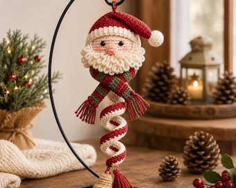 Snowman Christmas Ornament Crochet Pattern PDF, Spiral Amigurumi Decor, Beaded Hanging Ornament, Instant Download