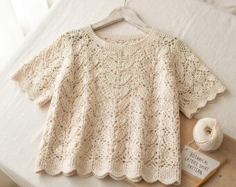 Botanical Lattice Crochet Shirt Pattern (PDF Download)