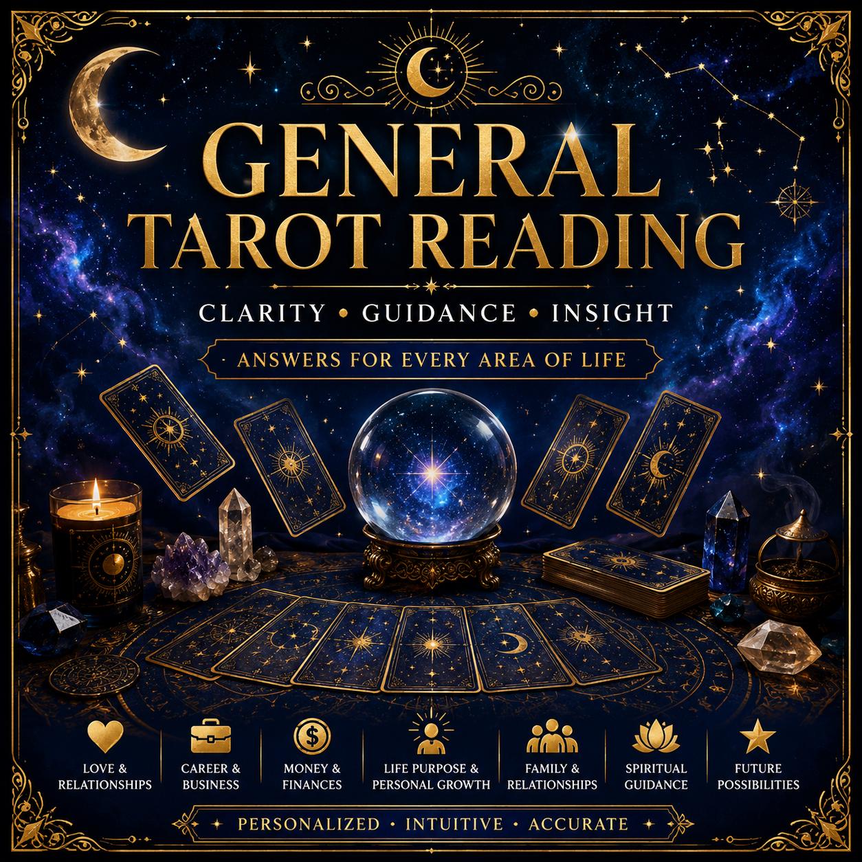 Personalized Psychic Tarot Guidance for Love, Career, Money & Life | 24 Hour Delivery