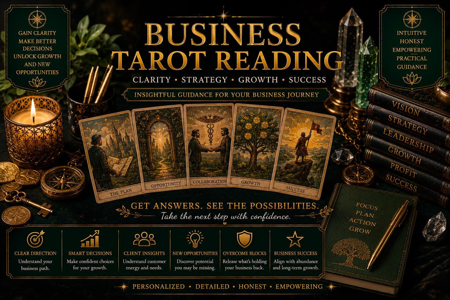 Business Tarot Reading, Entrepreneur Guidance, Growth Insights, Client Energy and Decision Clarity