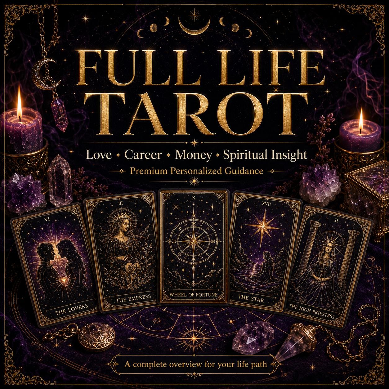 Full Life Tarot, Love Career Money Guidance, Spiritual Insight and Personal Clarity