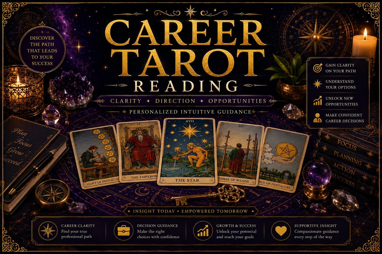 Career Tarot Reading, Job Guidance, Work Purpose, Promotion and Career Change Insights