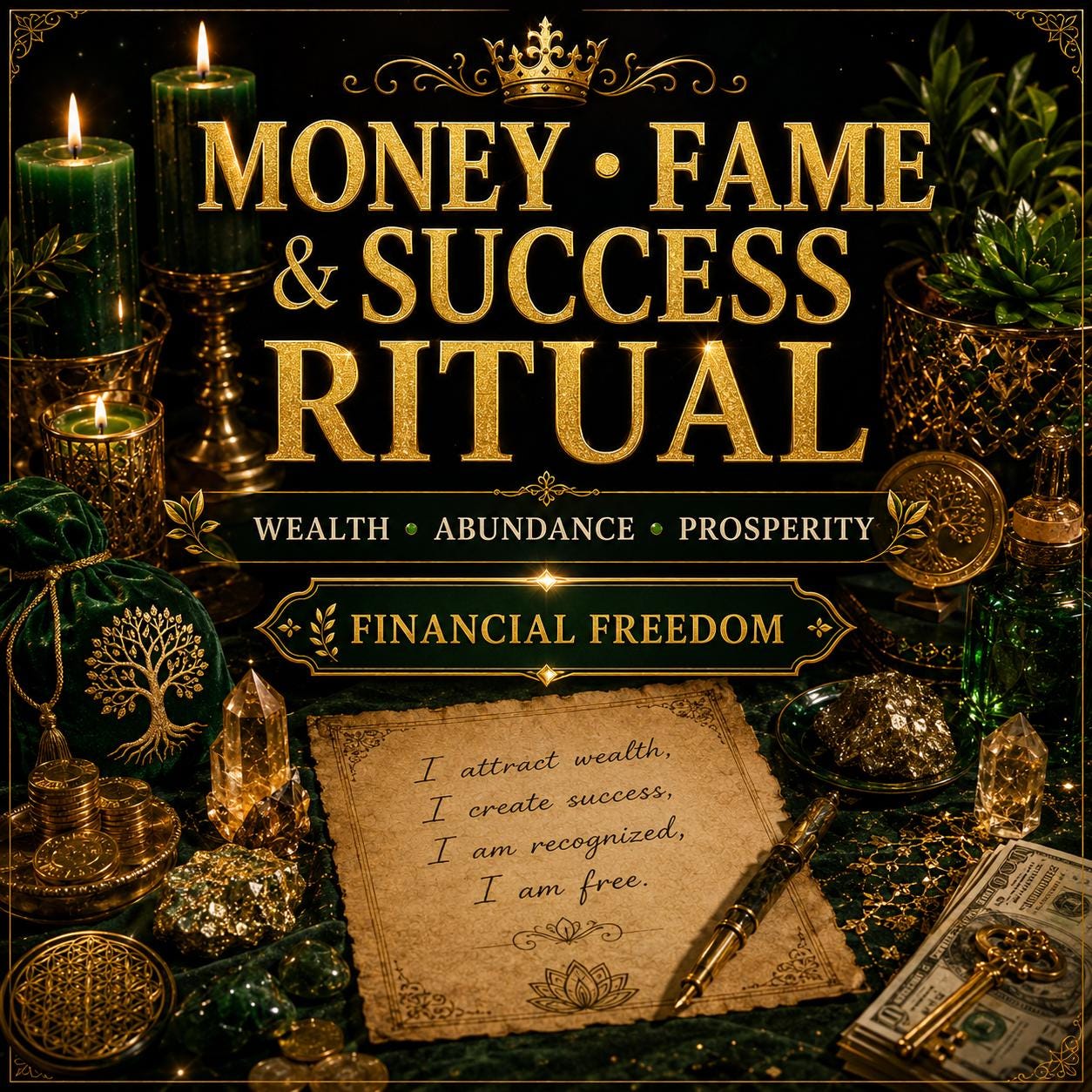 Money Attraction Spell, Fame & Success Ritual, Wealth, Abundance, Financial Freedom