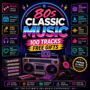 80s Classic Music Collection | 100 Retro Hits  Free Bonus Pack | Vintage Pop, Rock, New Wave & Dance Classics | Digital Download MP3 Library