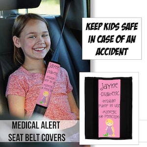 Allarme di emergenza Cintura di sicurezza Wrap / Medical Alert Cinture di sicurezza Wraps / Allergy Alert Cinture di sicurezza Wraps / Coperture cinture di sicurezza