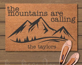 The Mountains Are Calling Doormat - Welcome Mats- Fun Doormats - Customized Door Mats