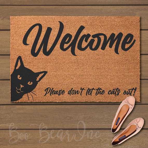 Welcome Don't Let the Cats Out Doormat Welcome Mats- Fun