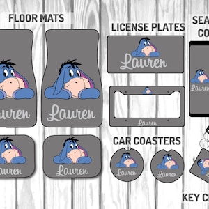 Custom Eeyore Car Mat Accessory Set