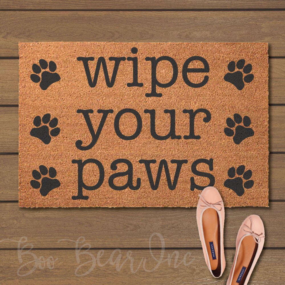 Wipe Your Paws Doormat Welcome Mats Fun Doormats Etsy
